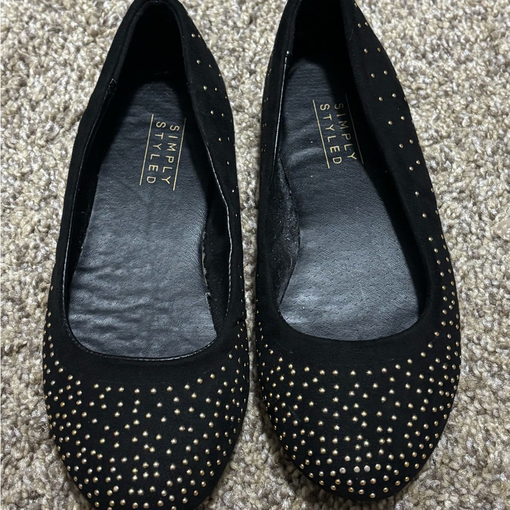Simply Styled Children’s Black Studded Flats